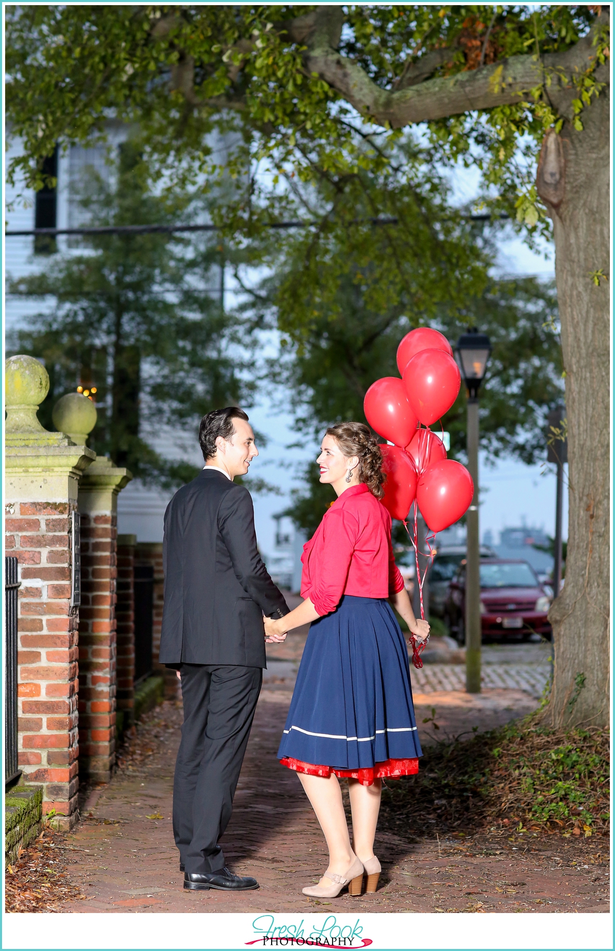 red white and blue engagement session