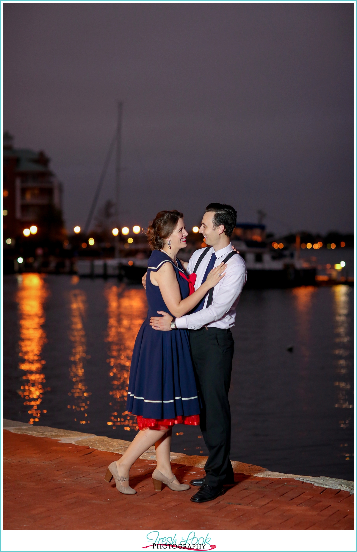 sunset on the water engagement shoot