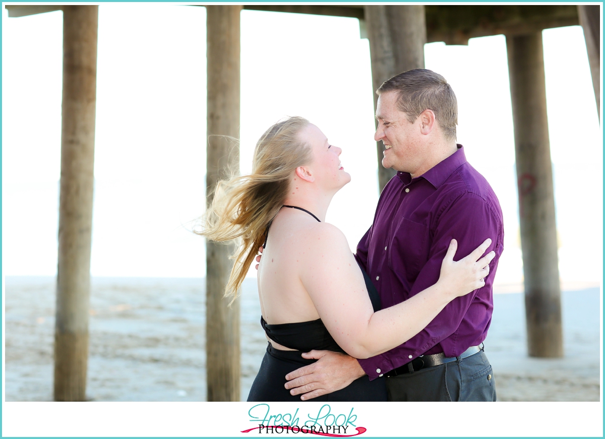 romantic oceanfront engagement session