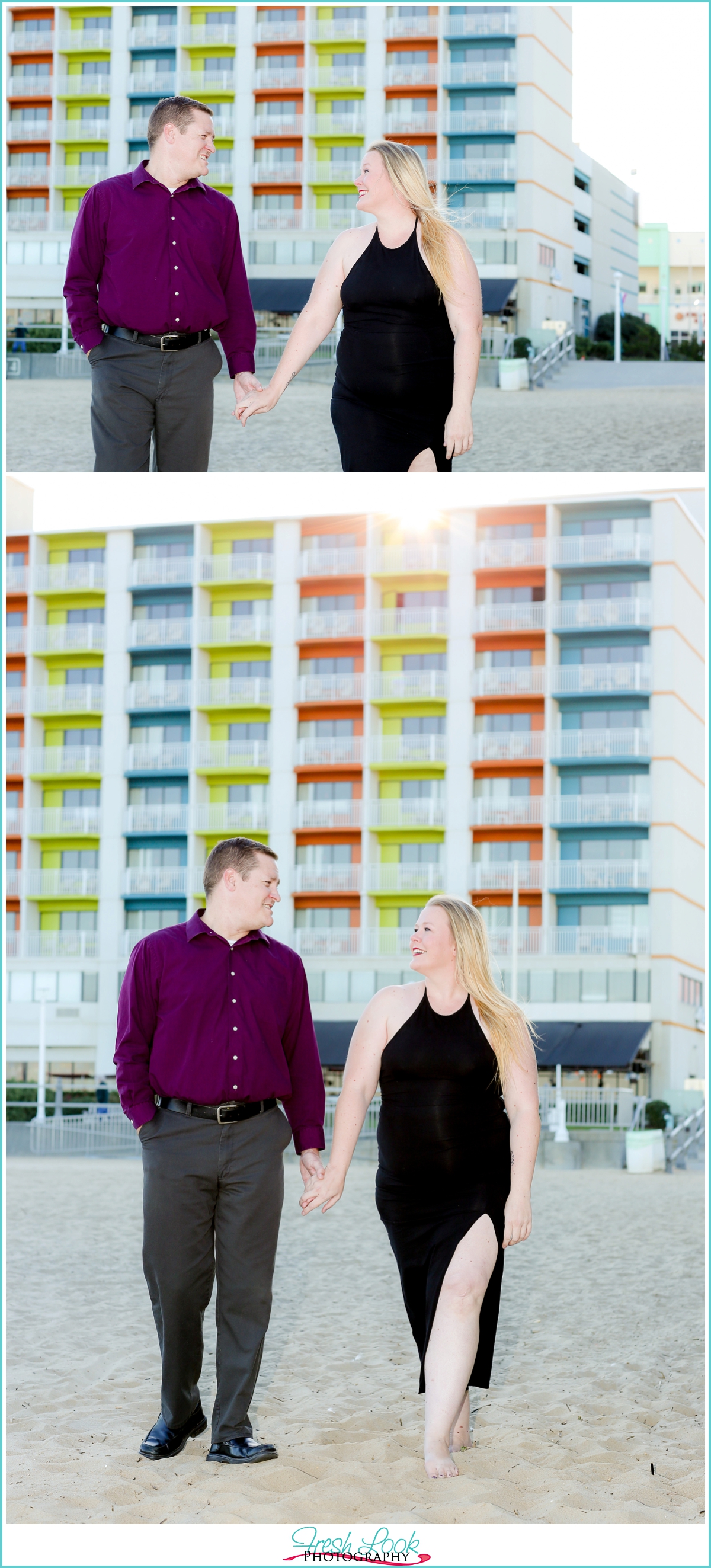 romantic walk on the beach photo session