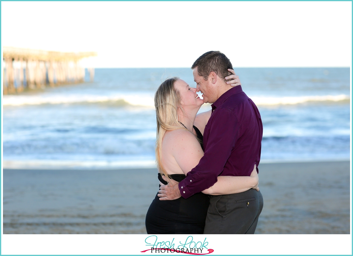 romantic oceanfront engagement shoot