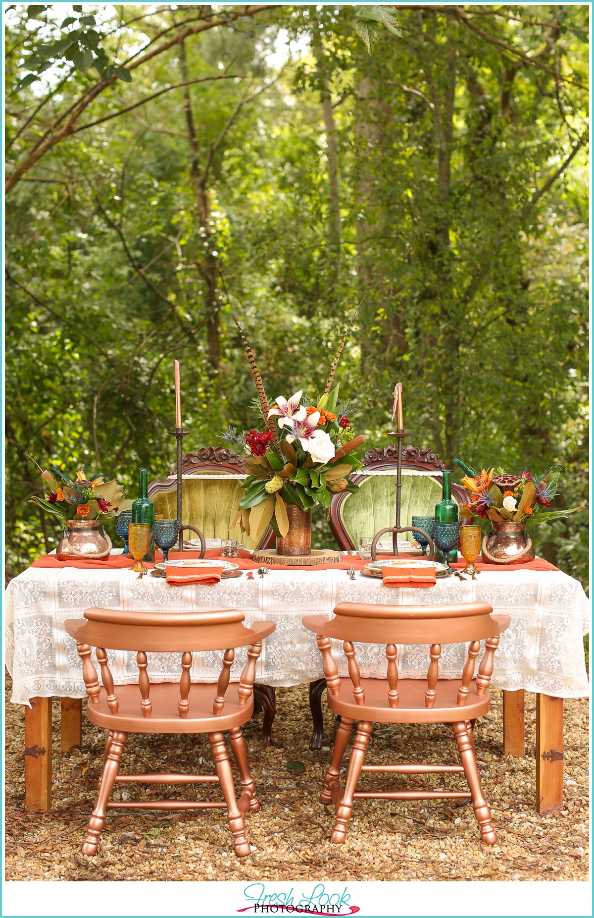 fall reception table decor