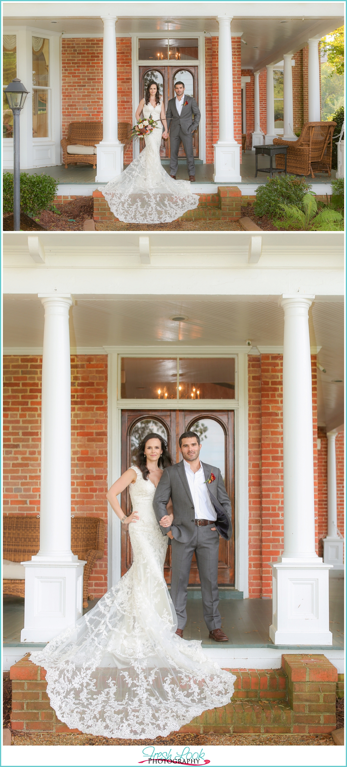 bride and groom at Church Point Manor