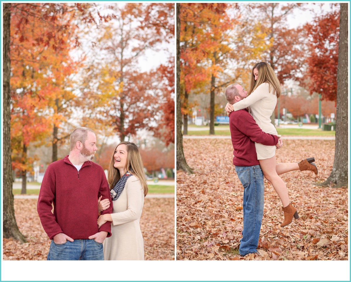 fall in Newport News engagement photos