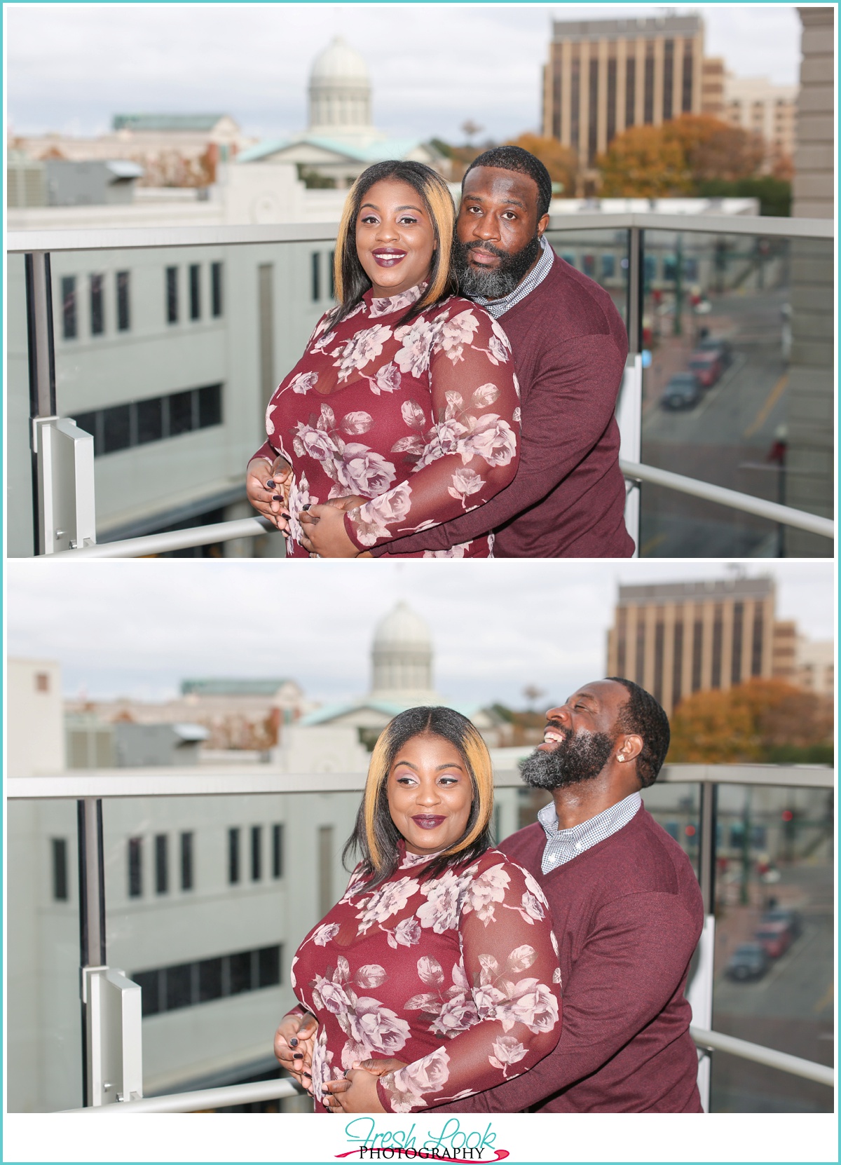 laughter during the engagement session