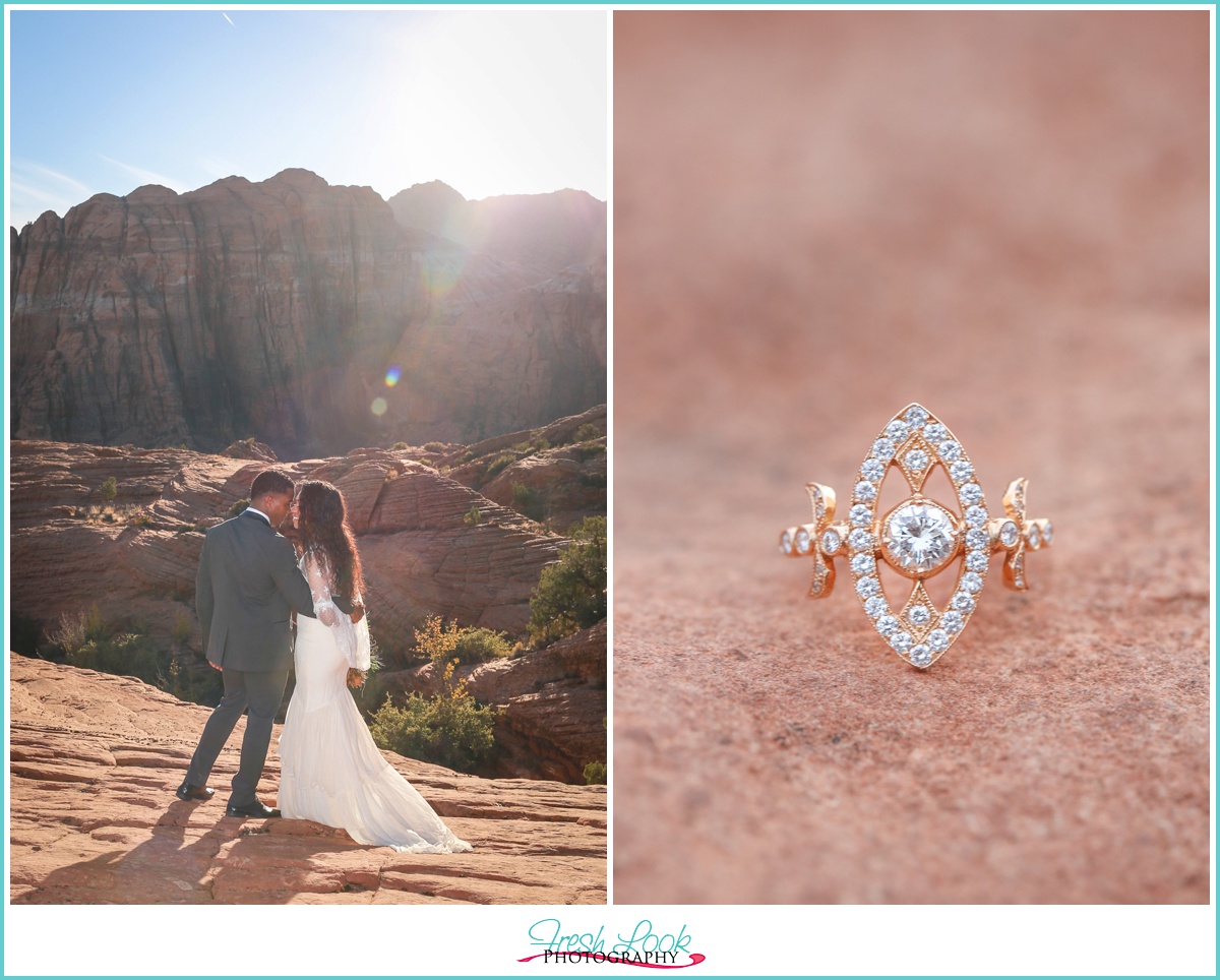 romantic engagement session in Snow Canyon