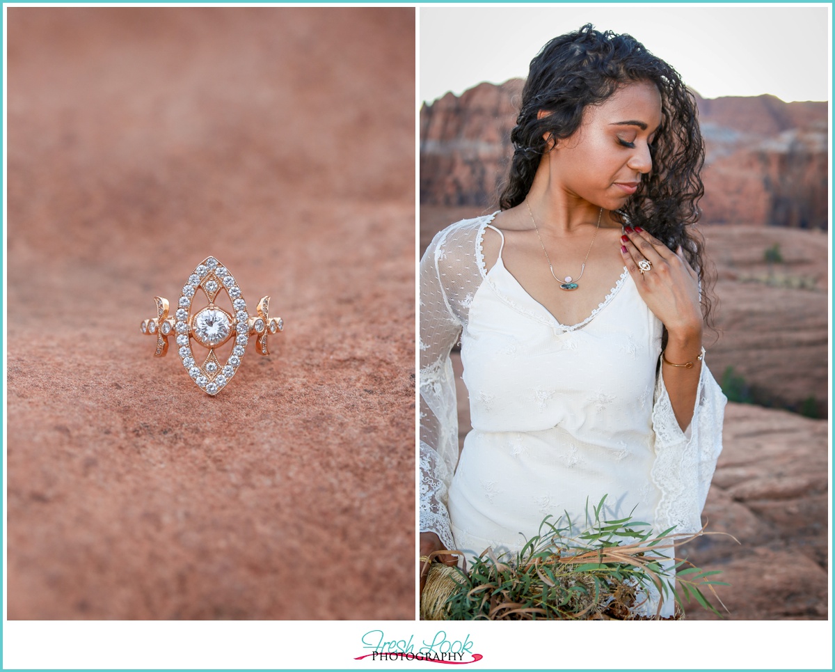 boho bride before the wedding