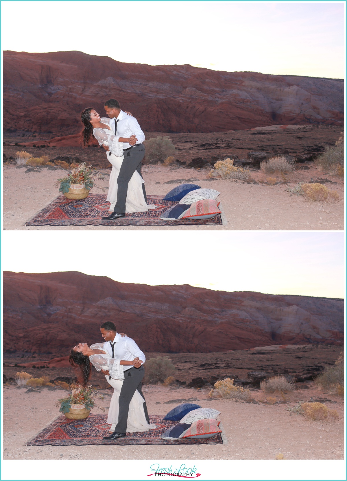 mountain wedding bride and groom dancing