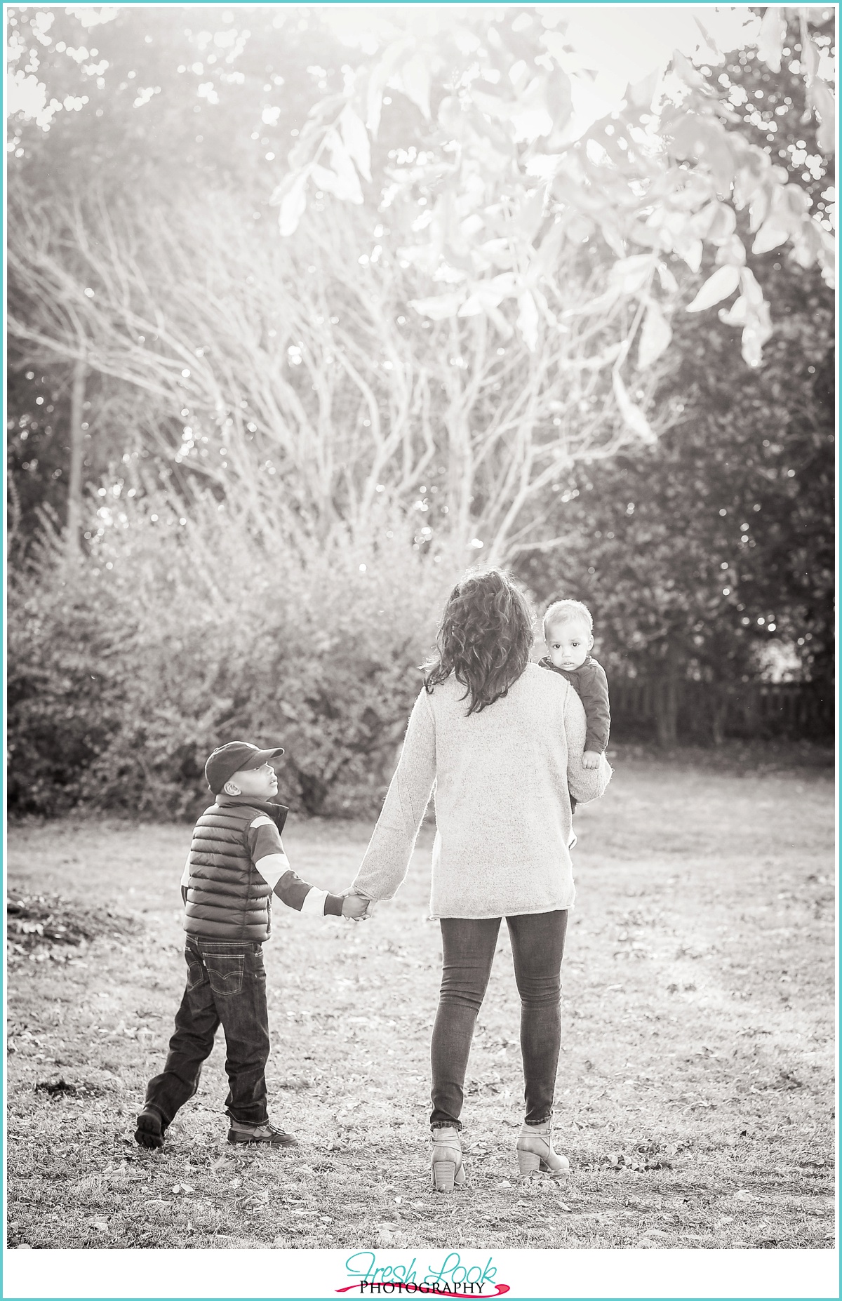 walking hand in hand with mommy