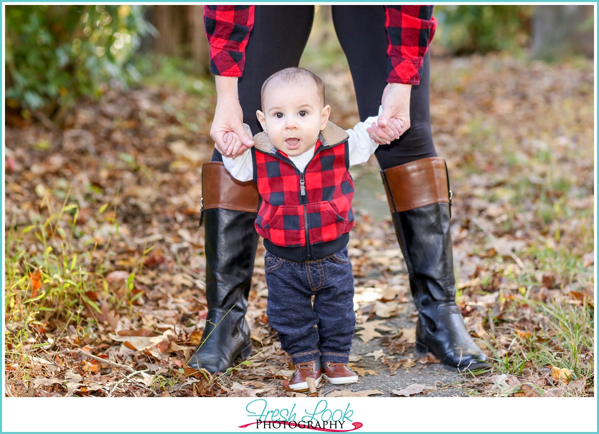 standing tall with mommy