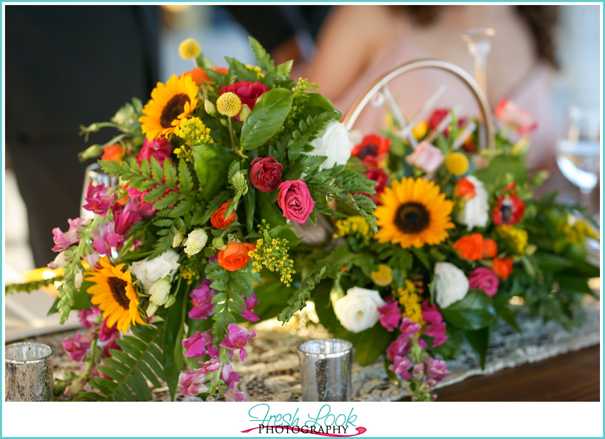 trumpet floral centerpiece