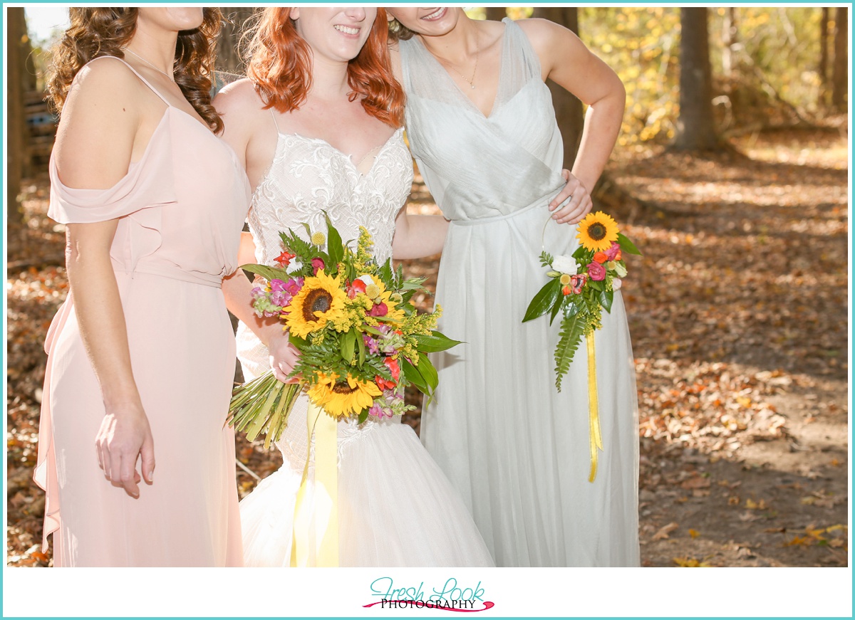 bride and her bridesmaids before the wedding