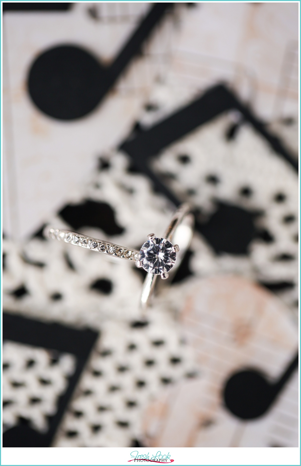 music themed engagement ring photos