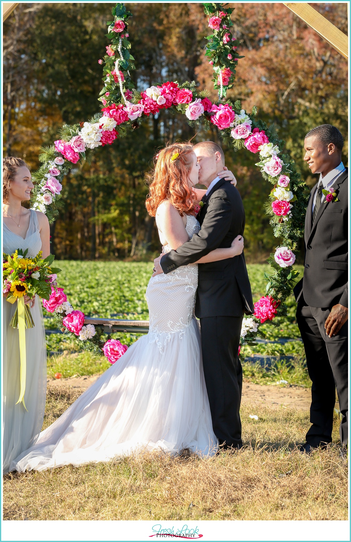 first kiss as Mr and Mrs