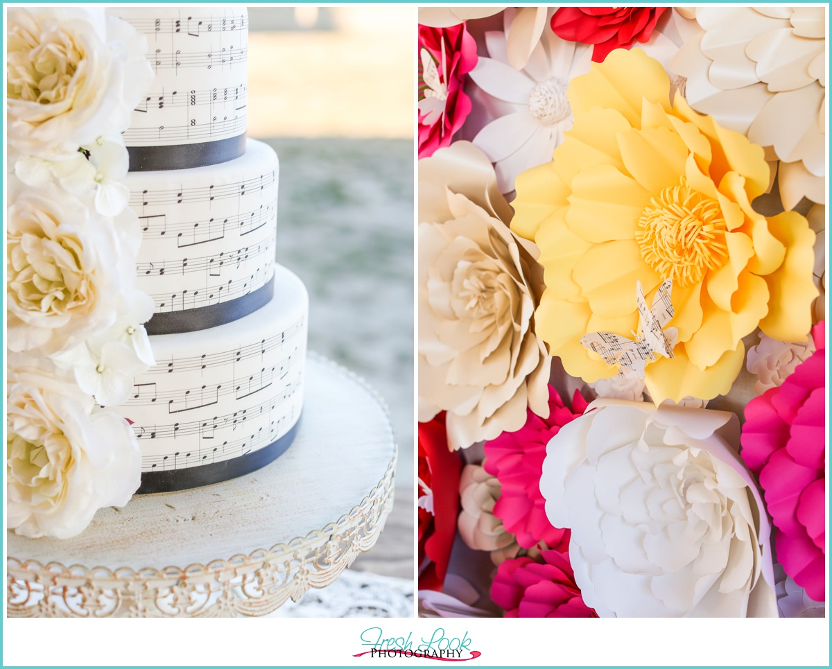 colorful music themed farm wedding