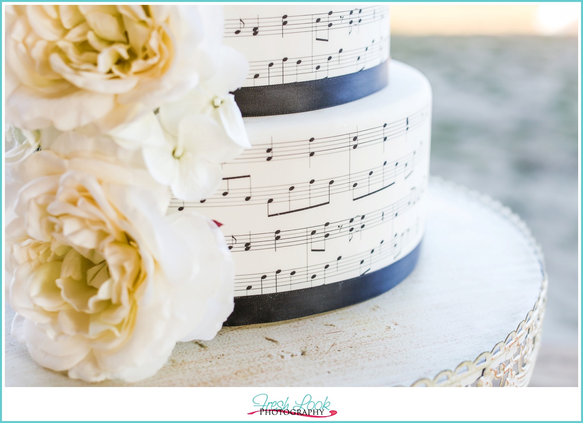 music themed wedding cake