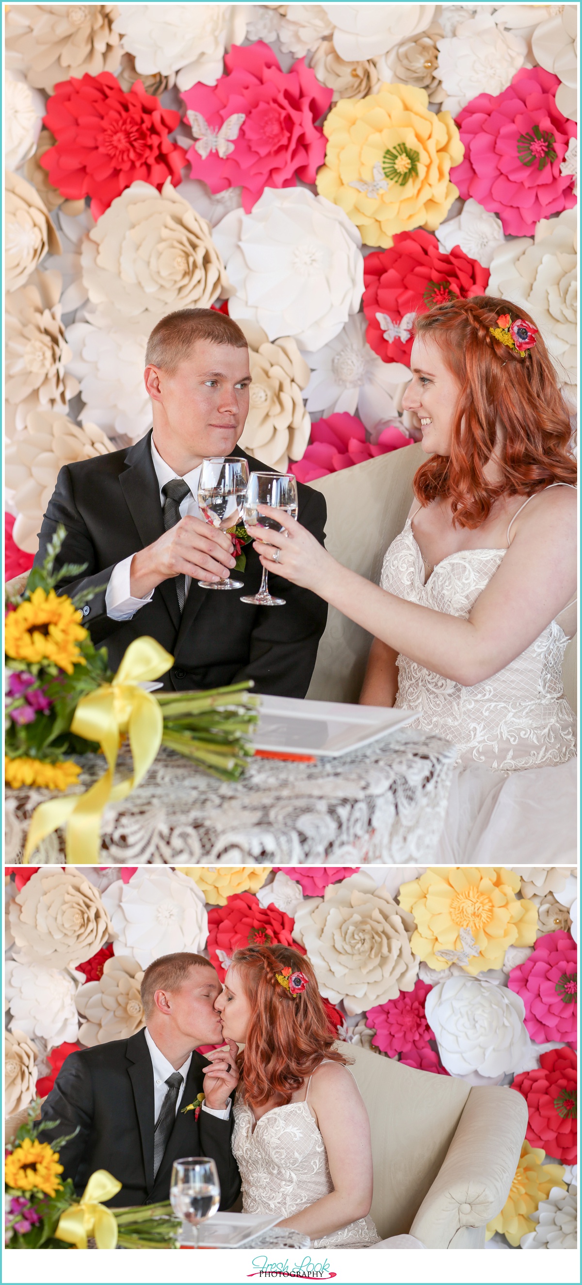 bride and groom wedding toast