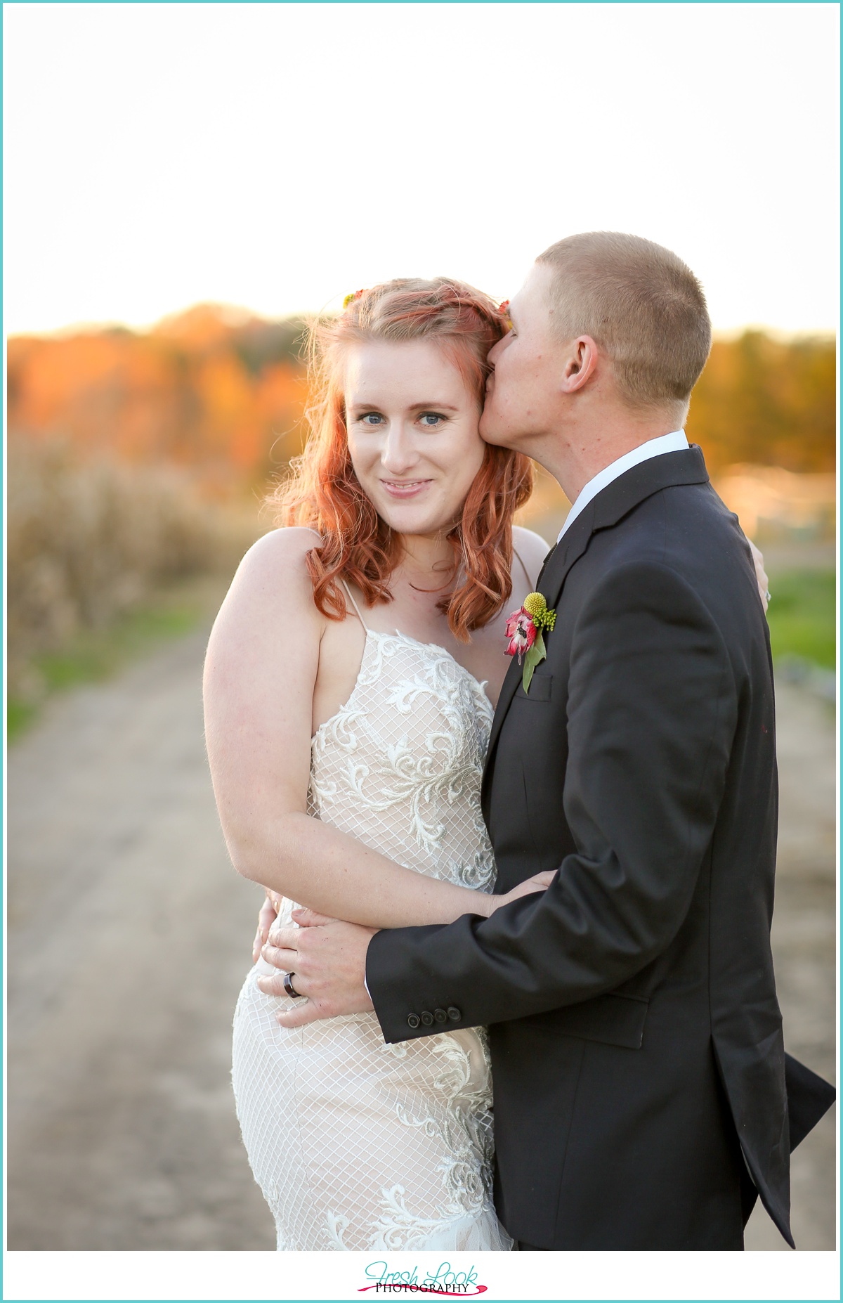 romantic bride and groom portraits