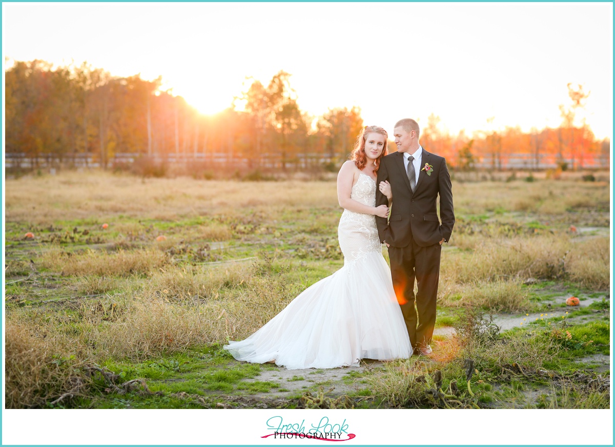 Sunset wedding portraits