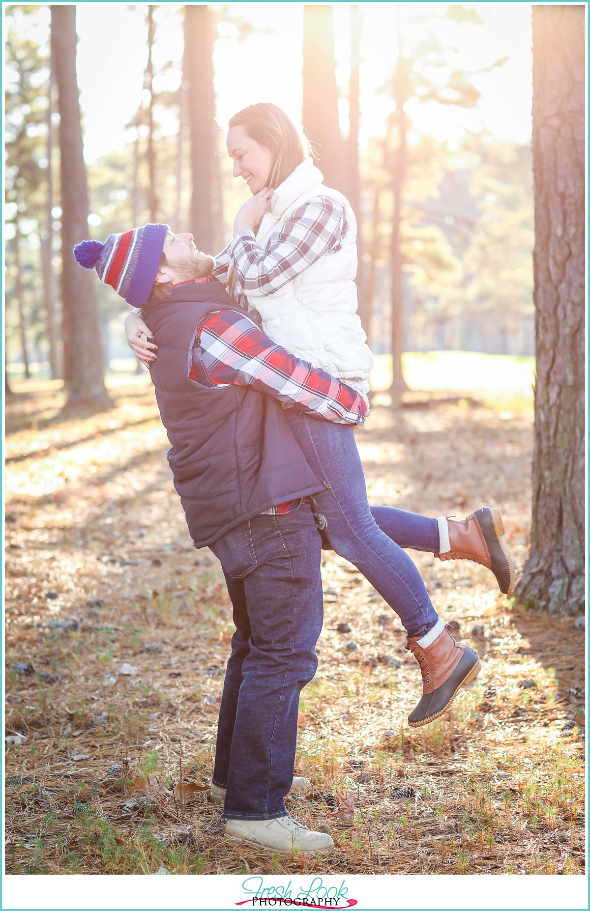 woodsy romantic engagement session