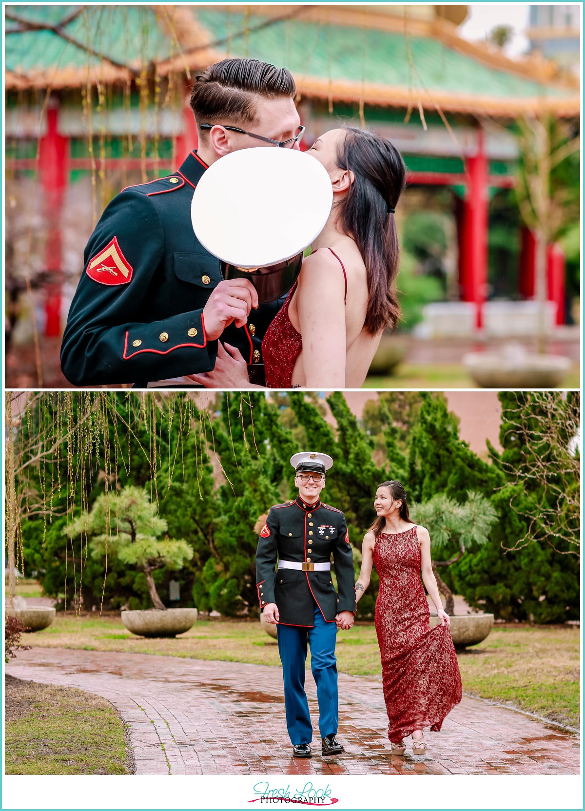 romantic military engagement session