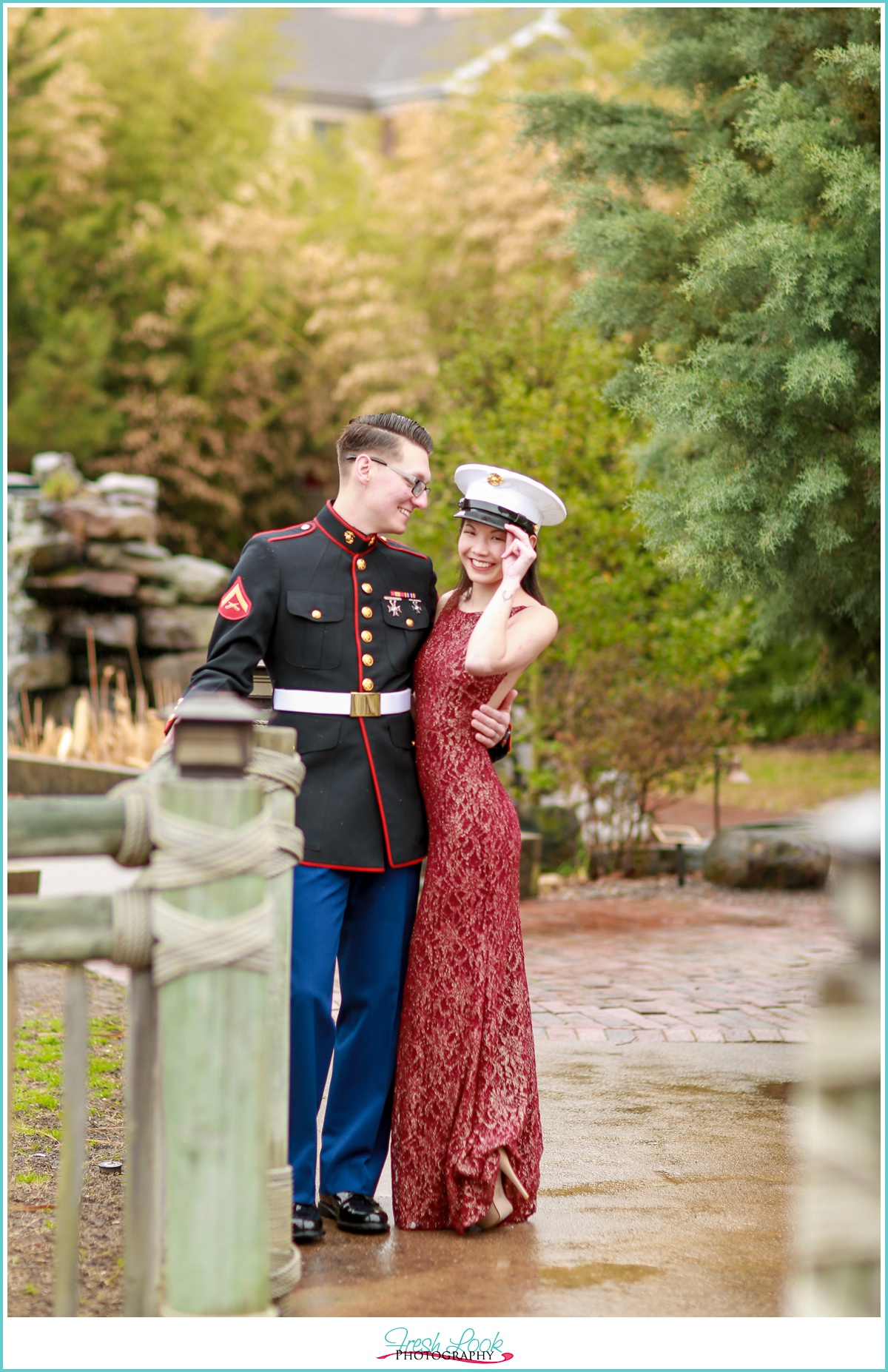 fun engagement photos for military couple