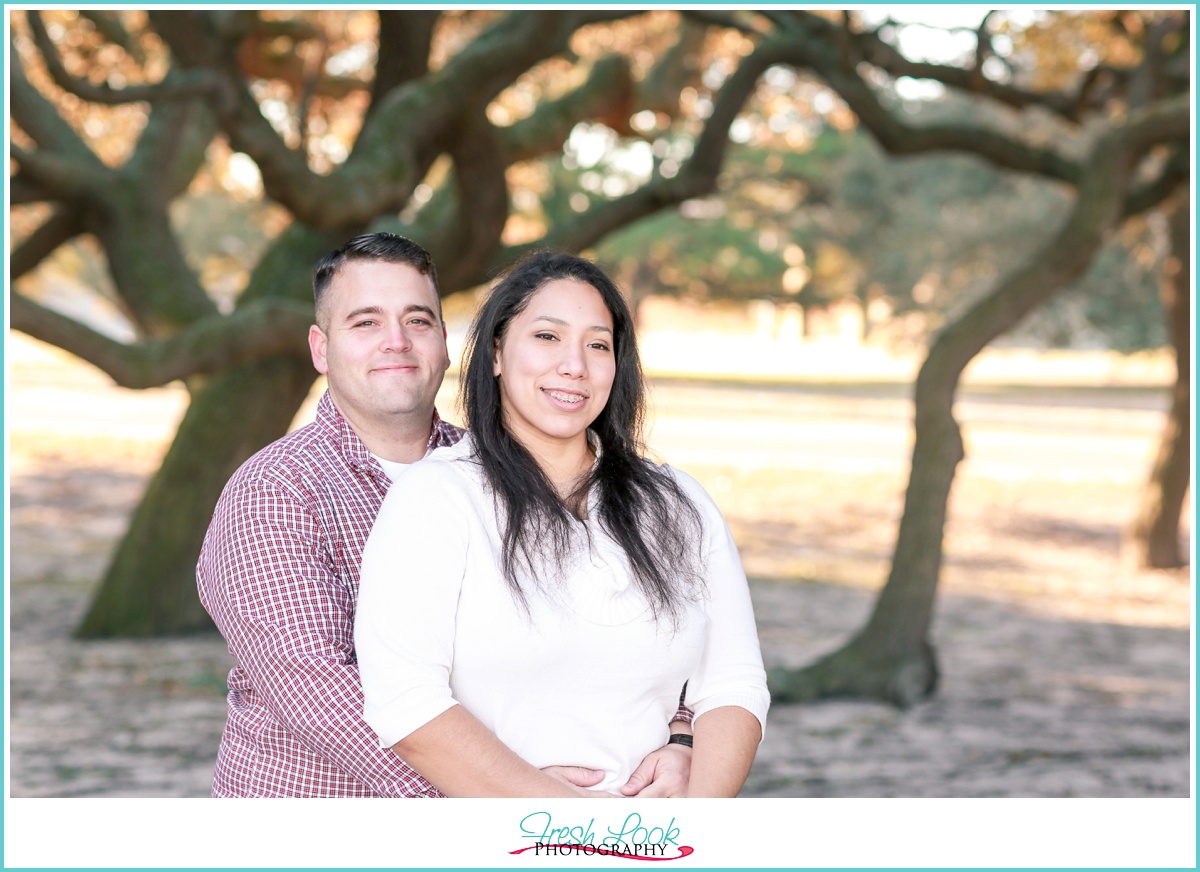 woodsy engagement photo shoot