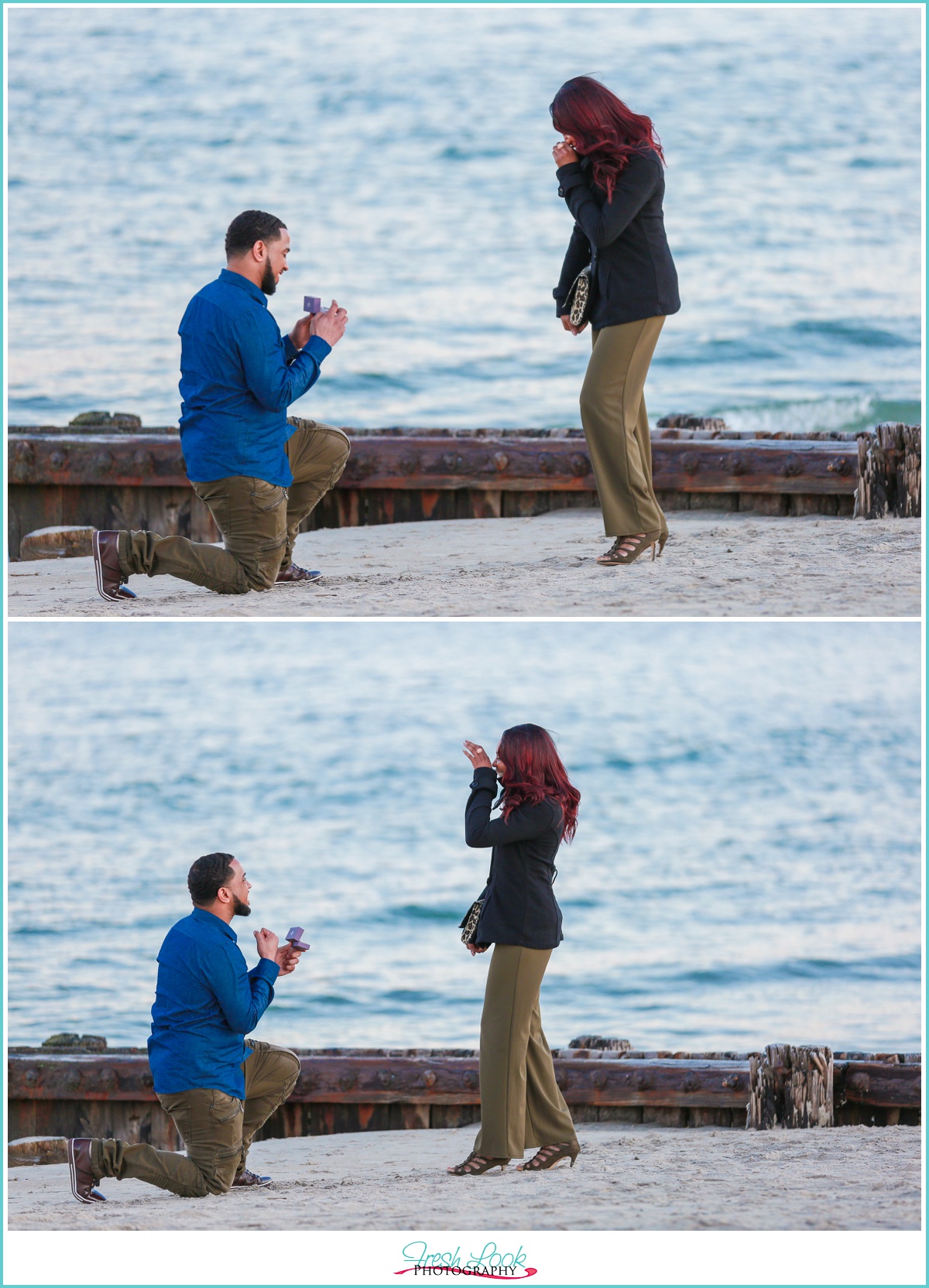 proposing on the beach