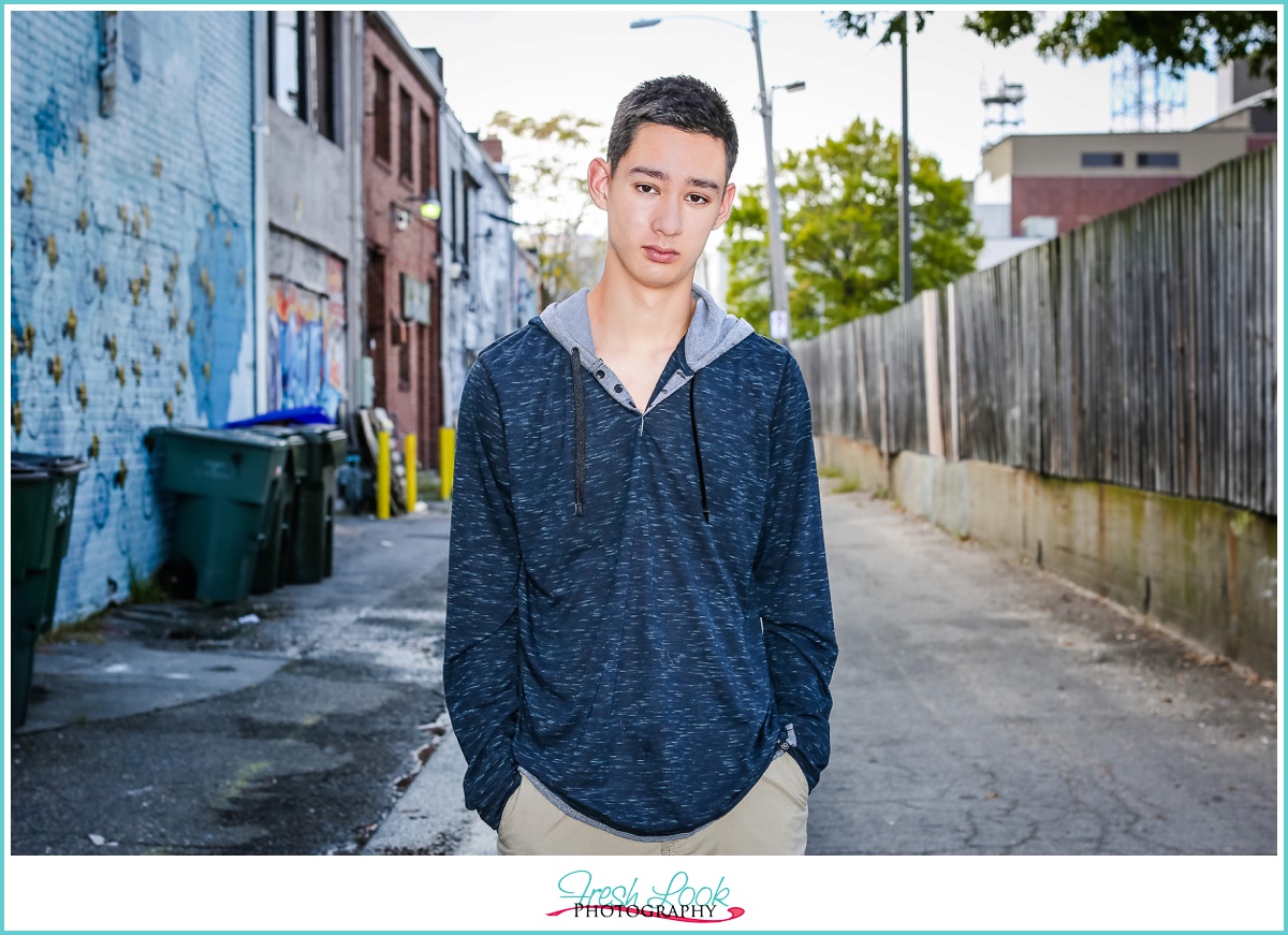 grungy urban senior portraits