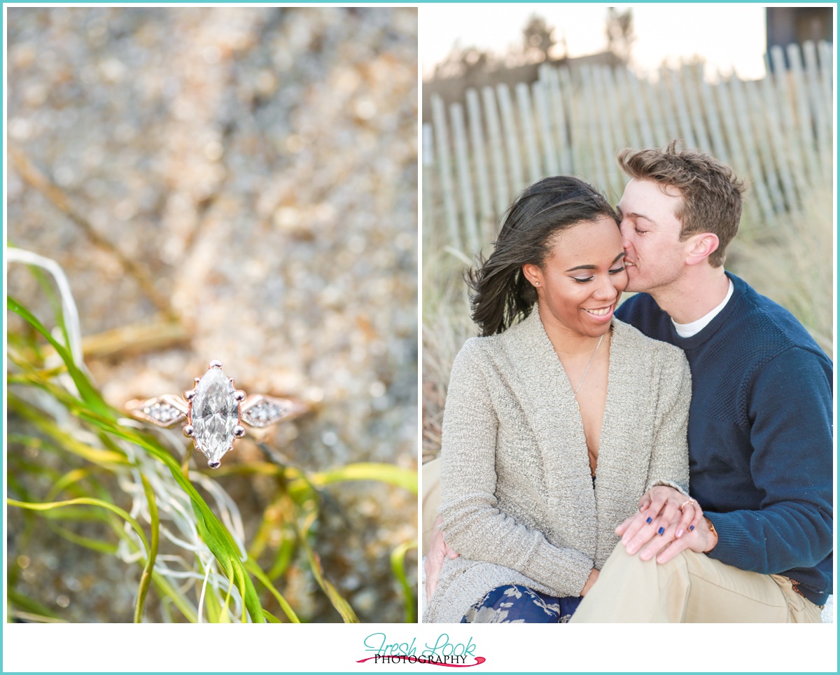 romantic beach engagement shoot