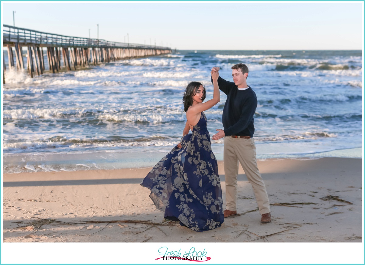 dancing on the beach