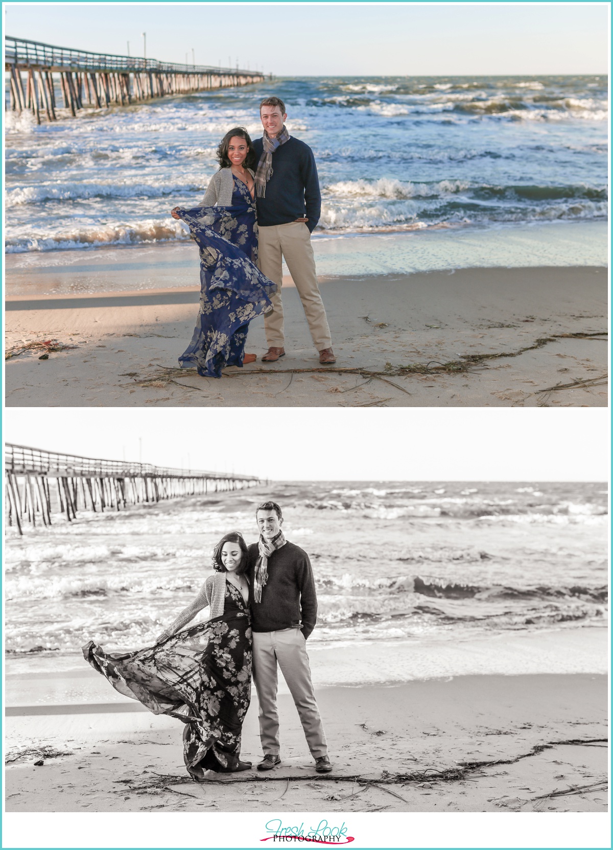 romantic beach engagement shoot