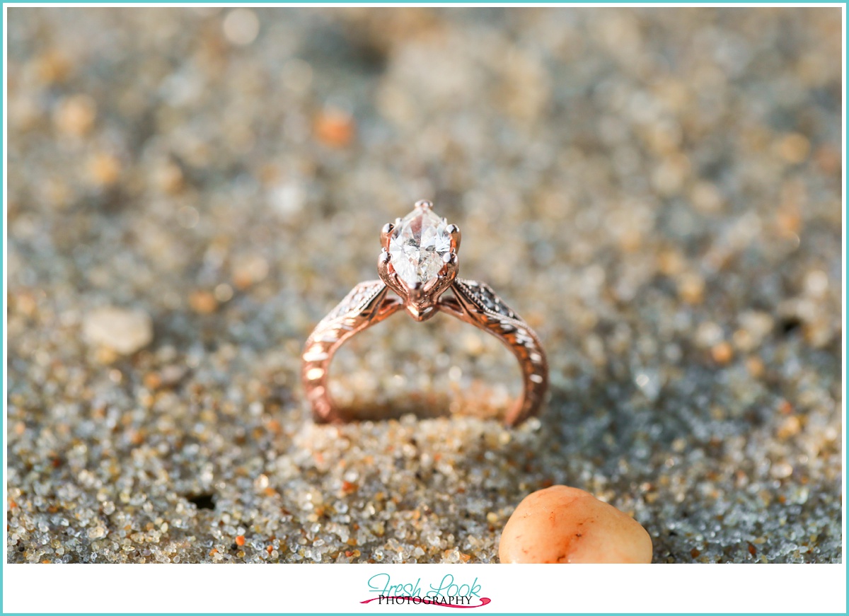 marquis rose gold engagement ring