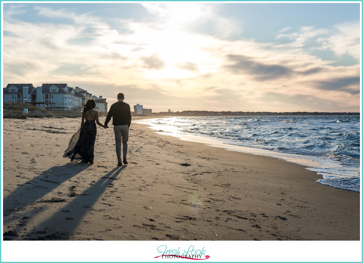 walking into the sunset together