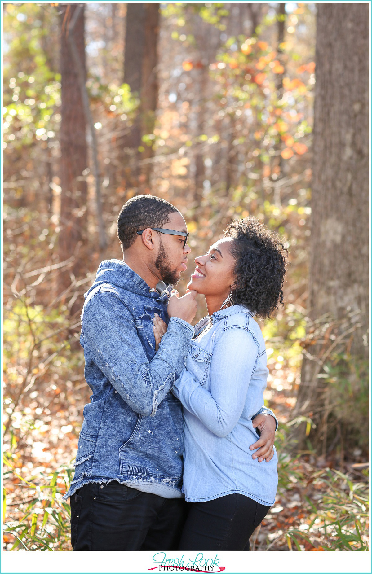 romantic woodsy engagement shoot