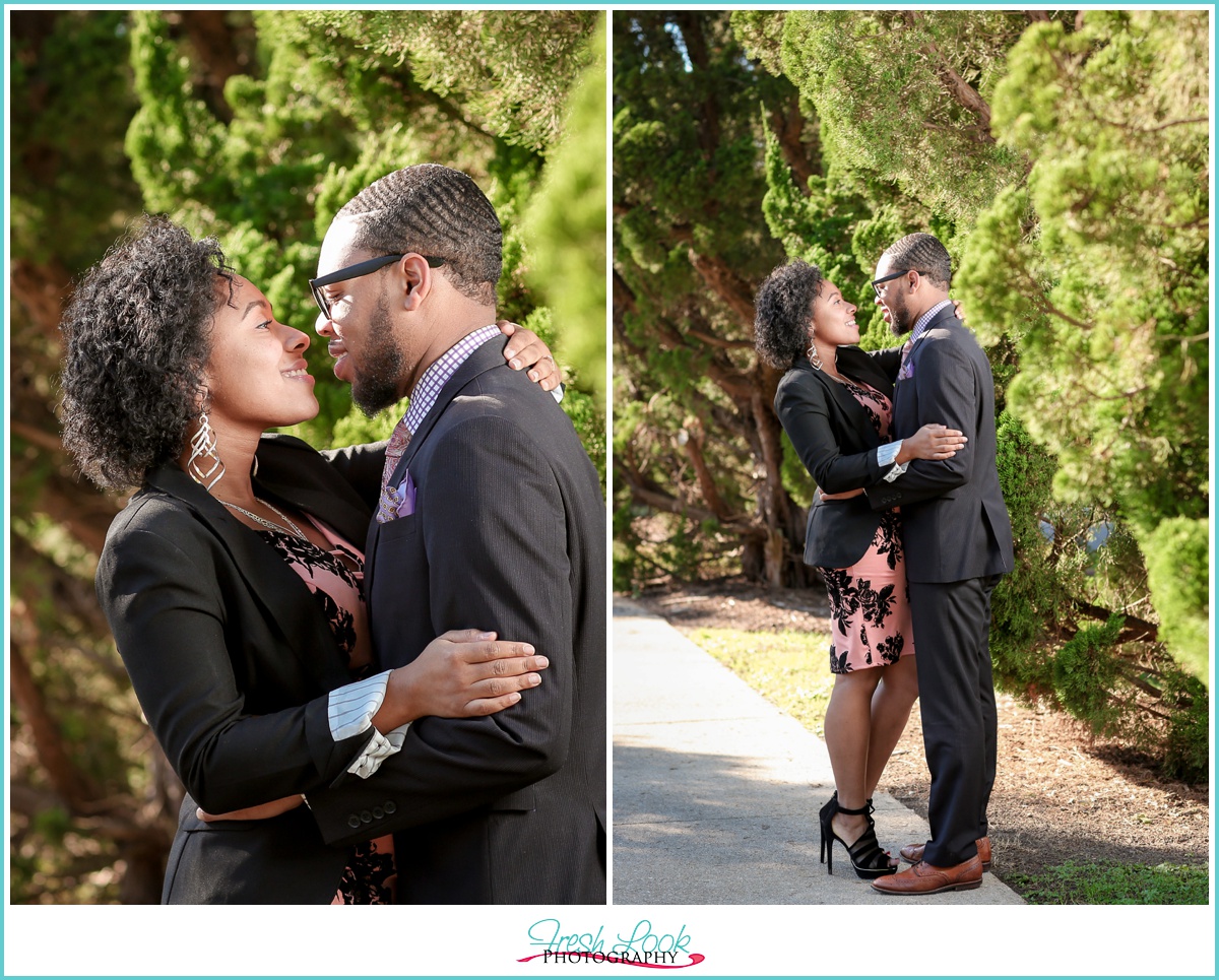 woodsy park engagement photos