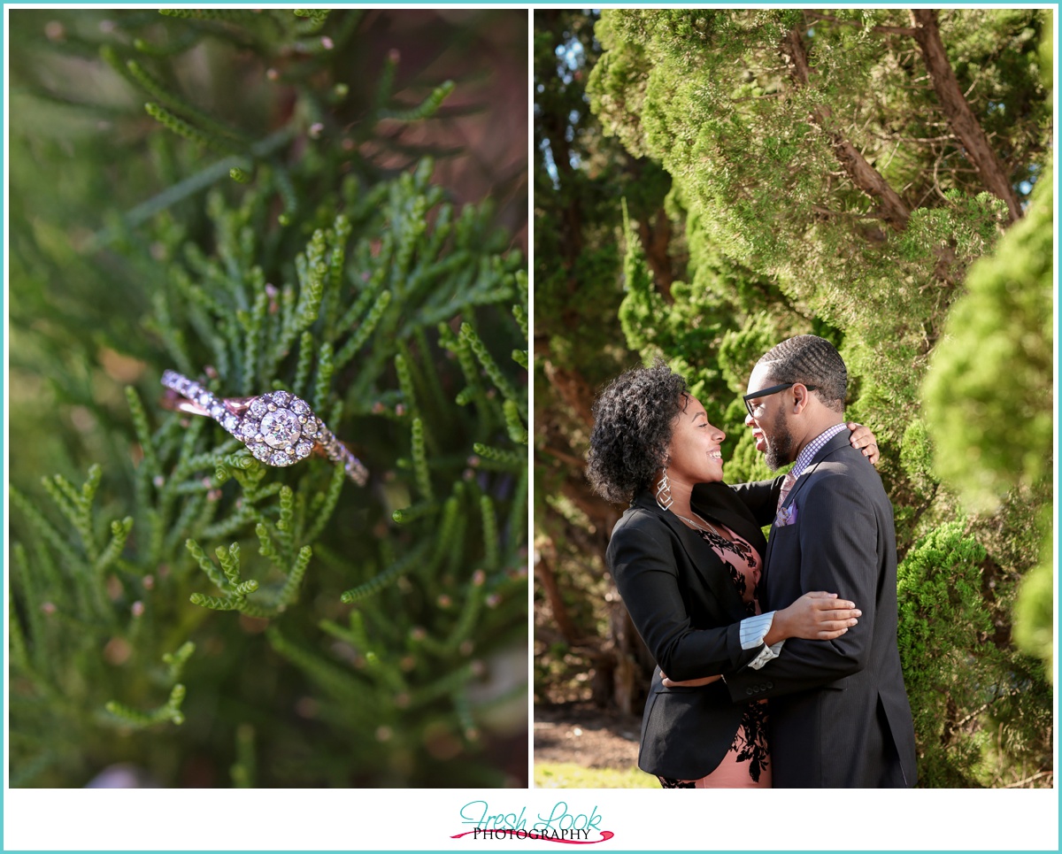 romantic woodsy engagement shoot