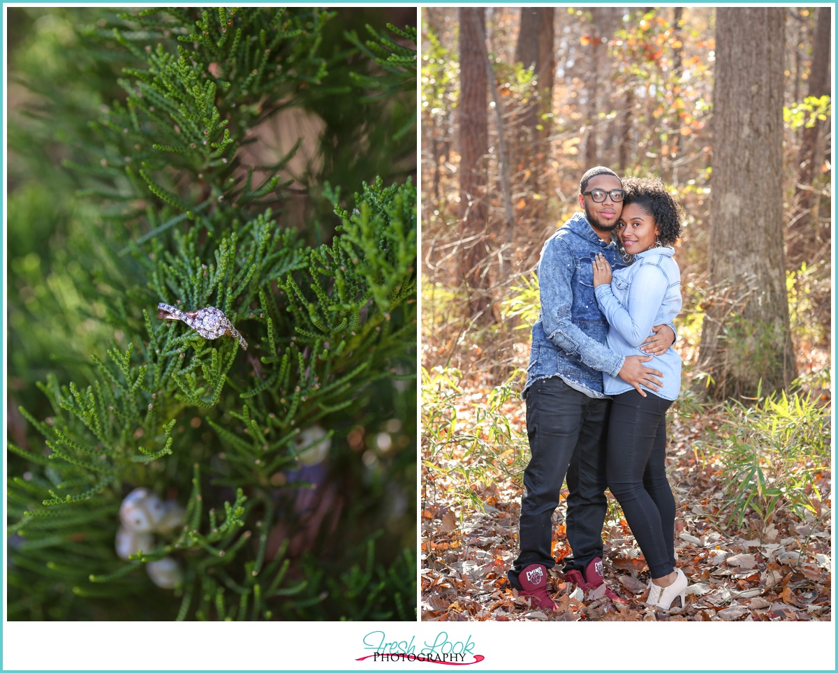 engagement ring and cute couple