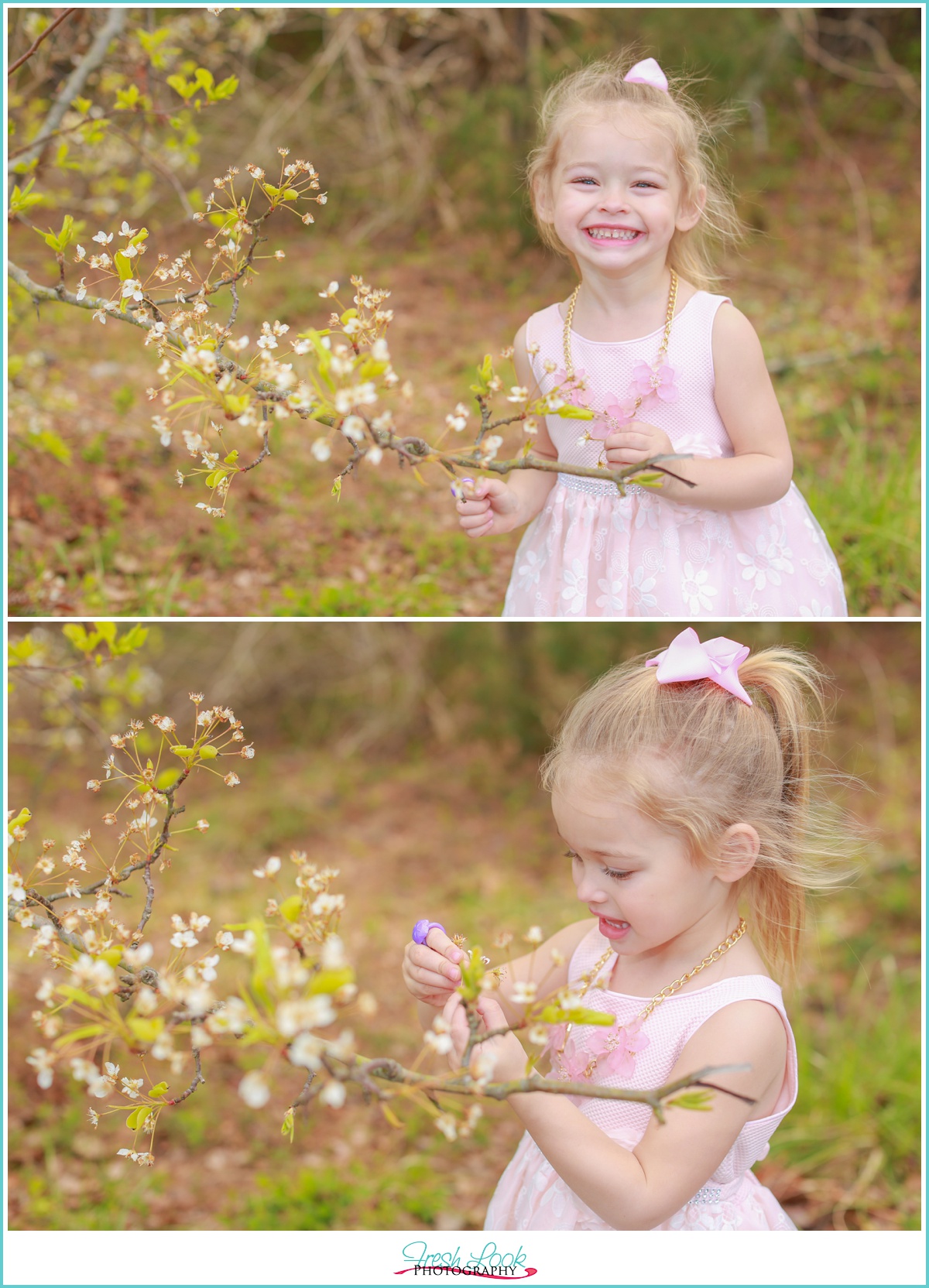 little girl and flowers
