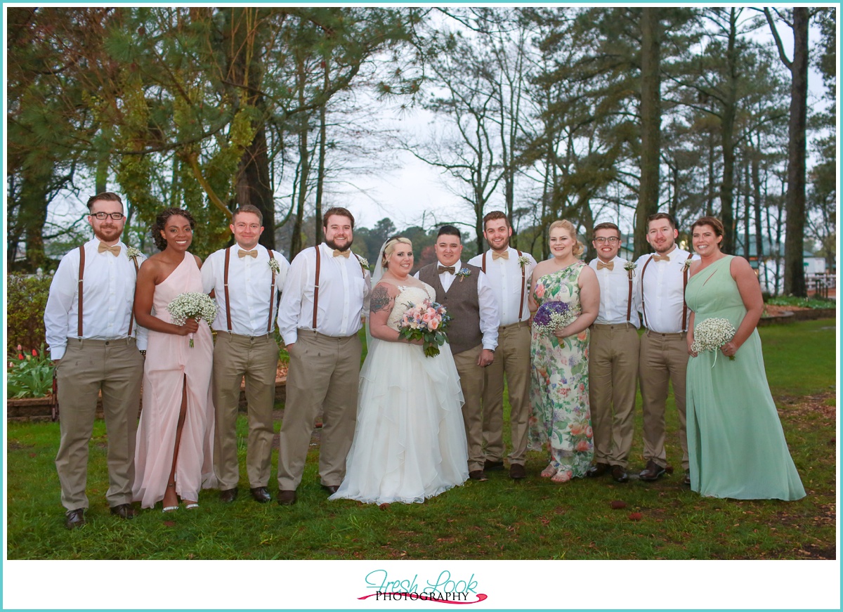spring colored bridal party