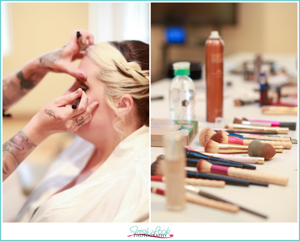 bride preparing for the wedding