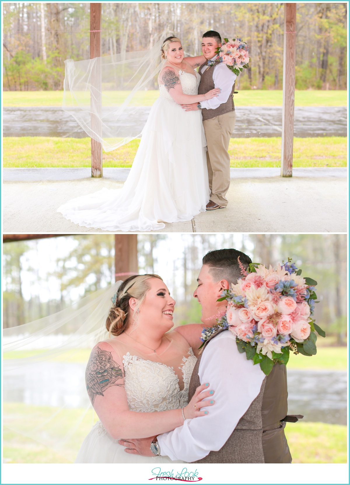 romantic bride and groom portraits