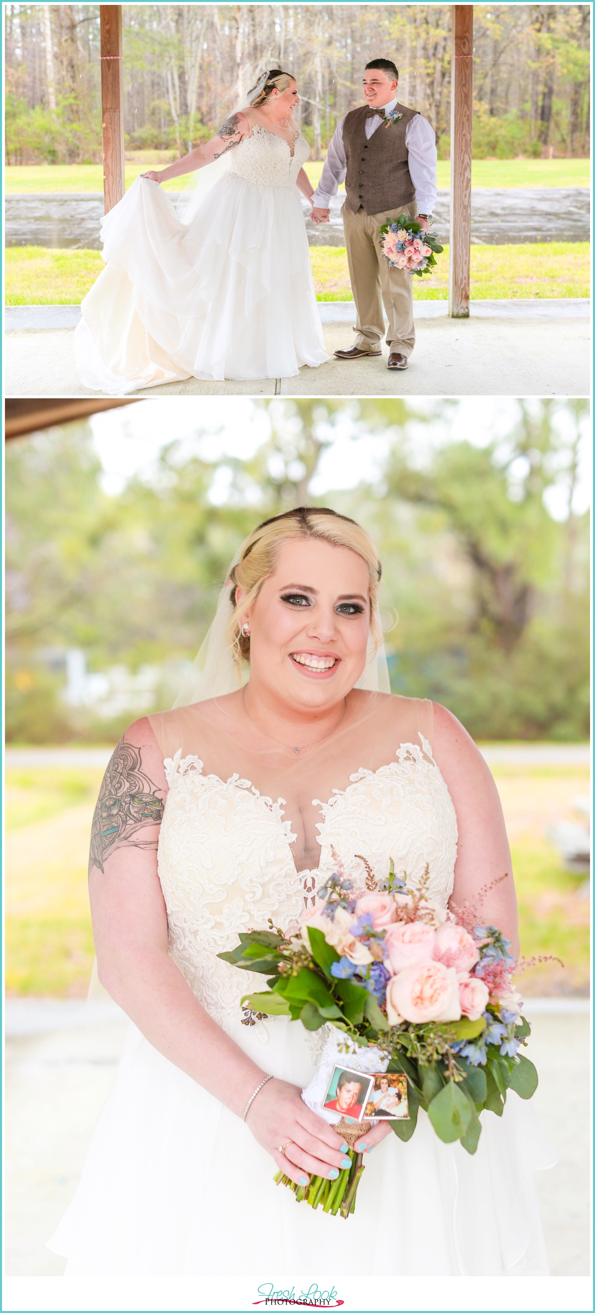 happy bride on the wedding day