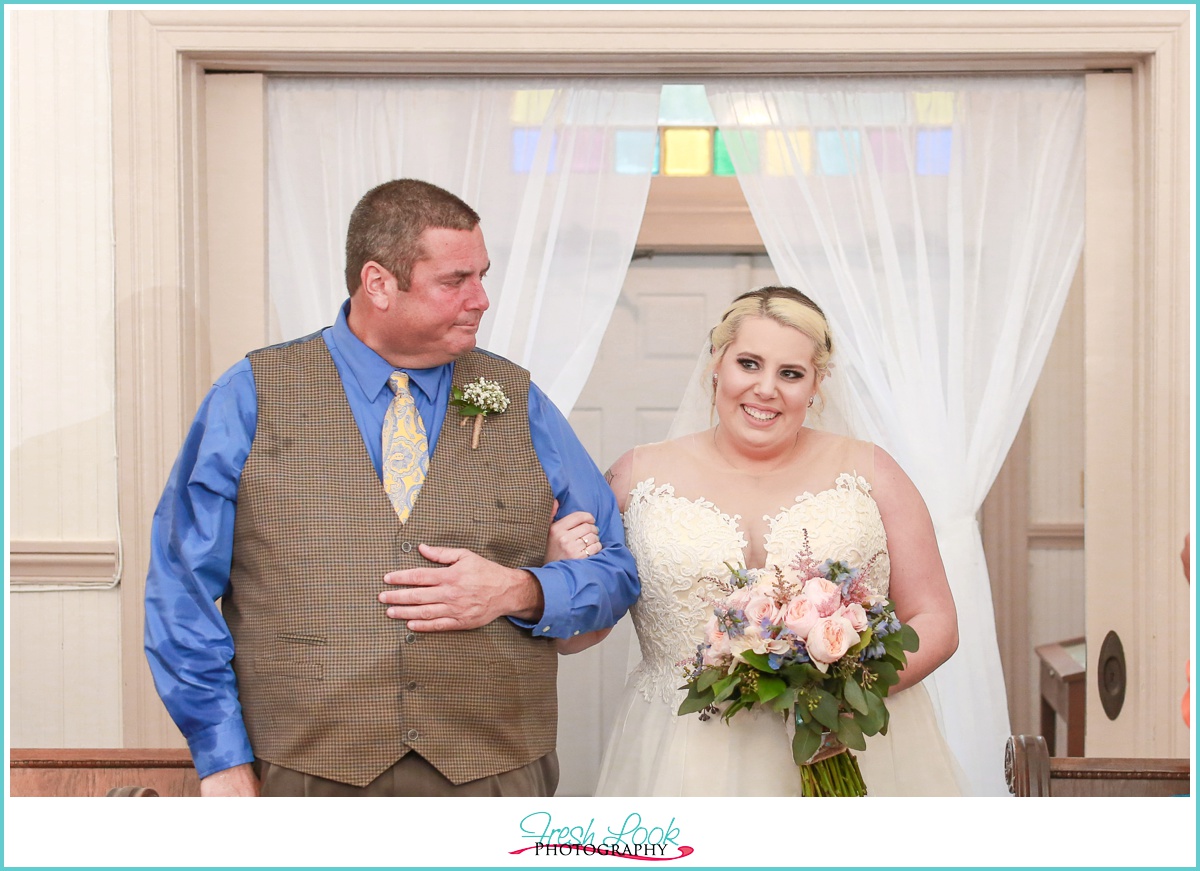 bride walking down the aisle