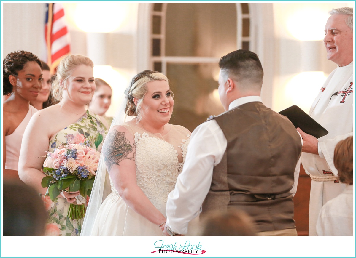 romantic church wedding ceremony