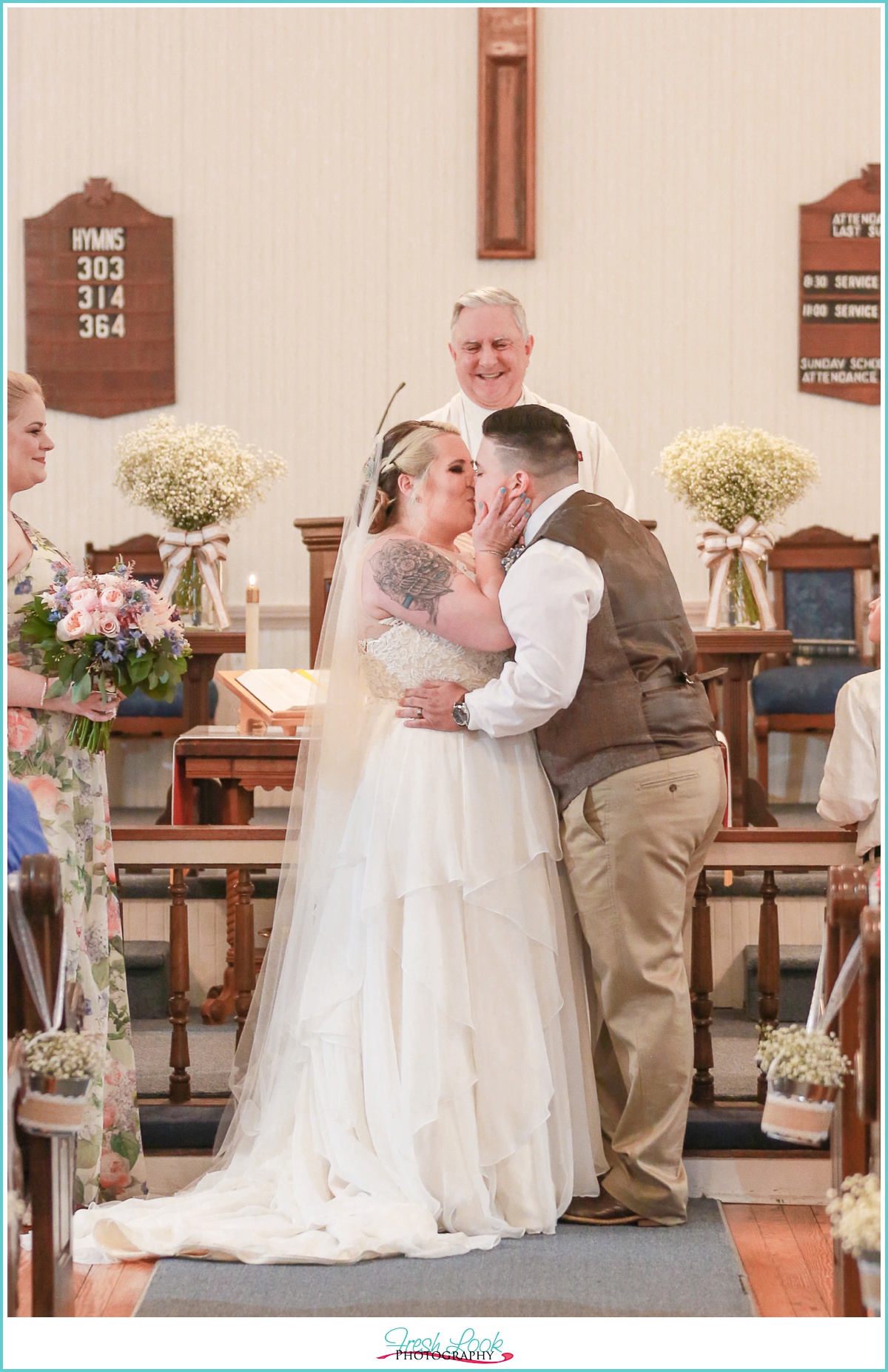 first kiss as man and wife