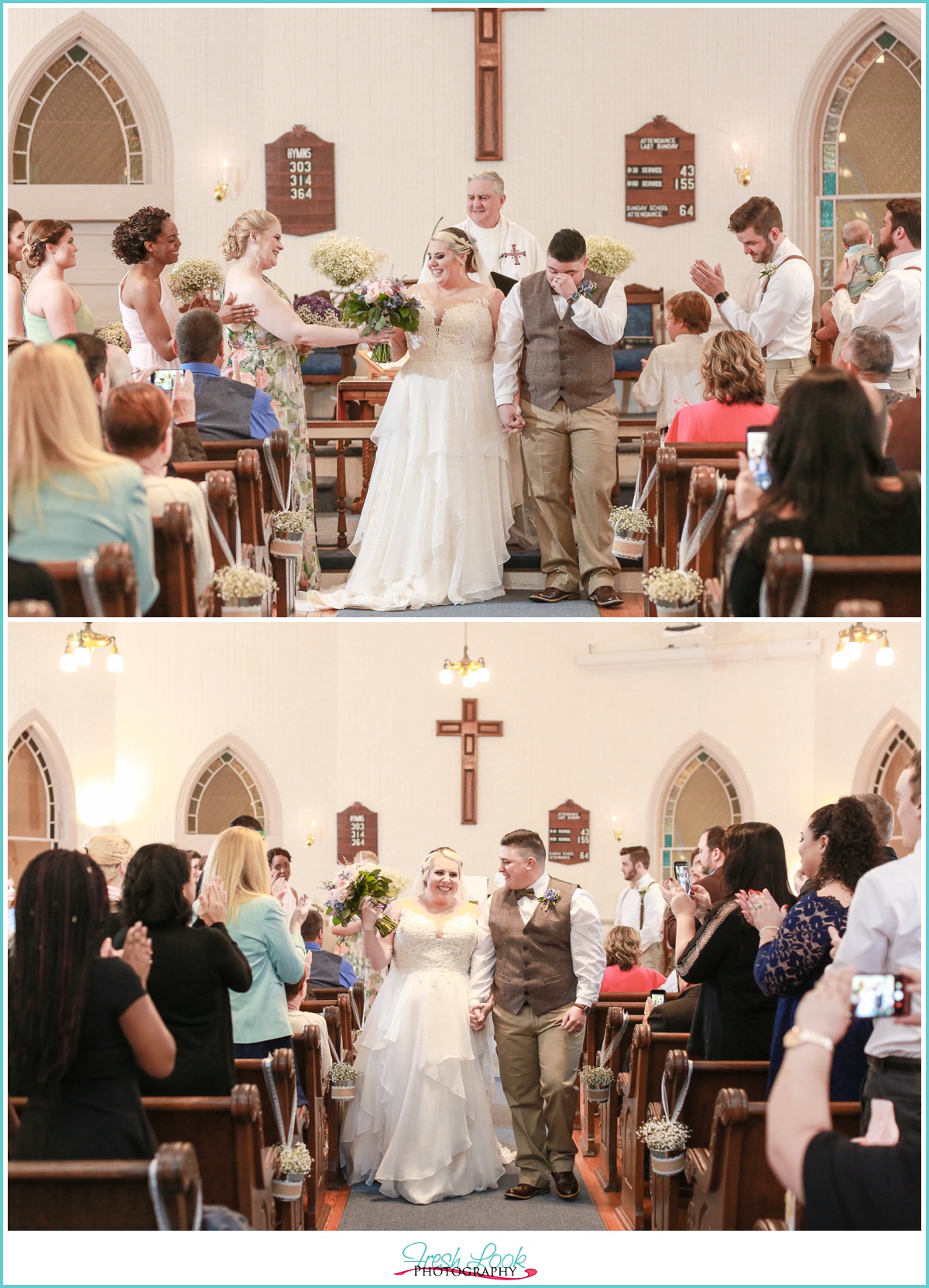 just married bride and groom