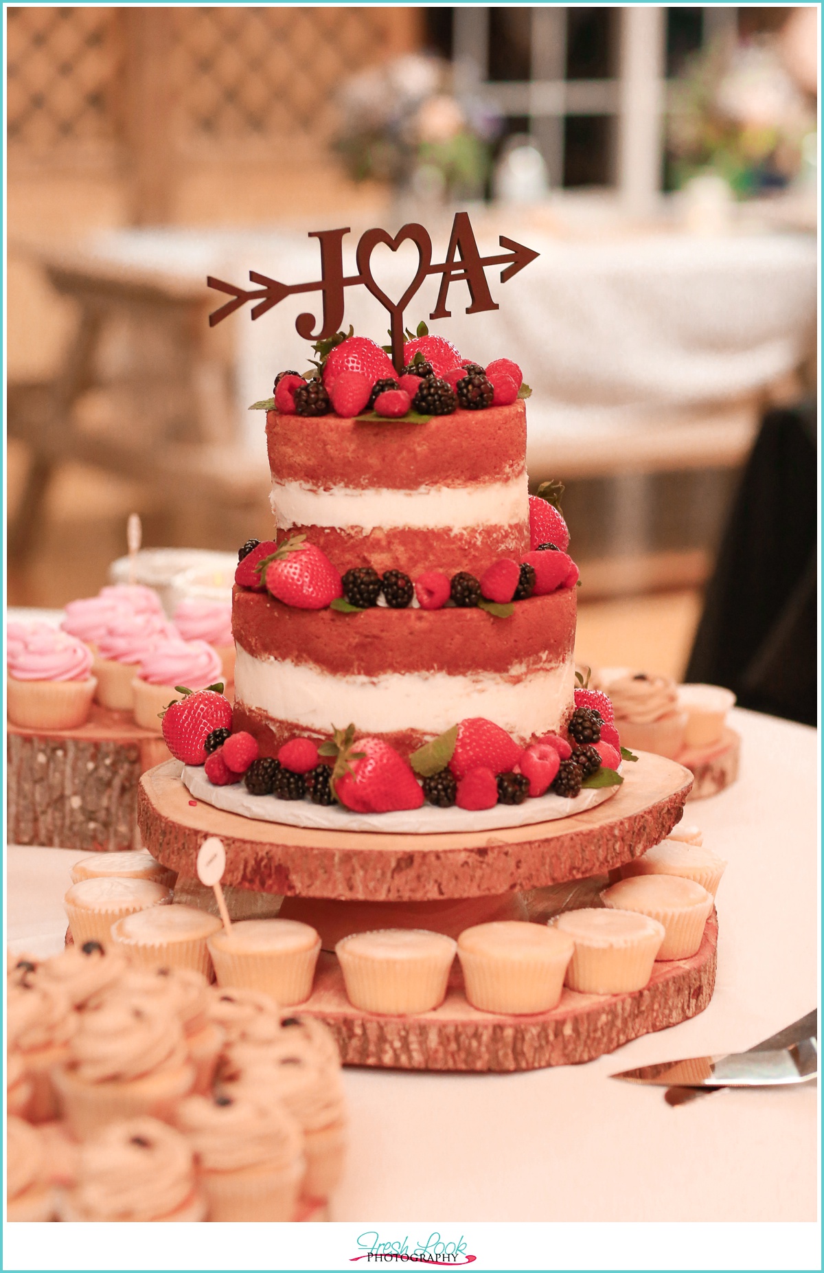 Naked Wedding Cake with fruit