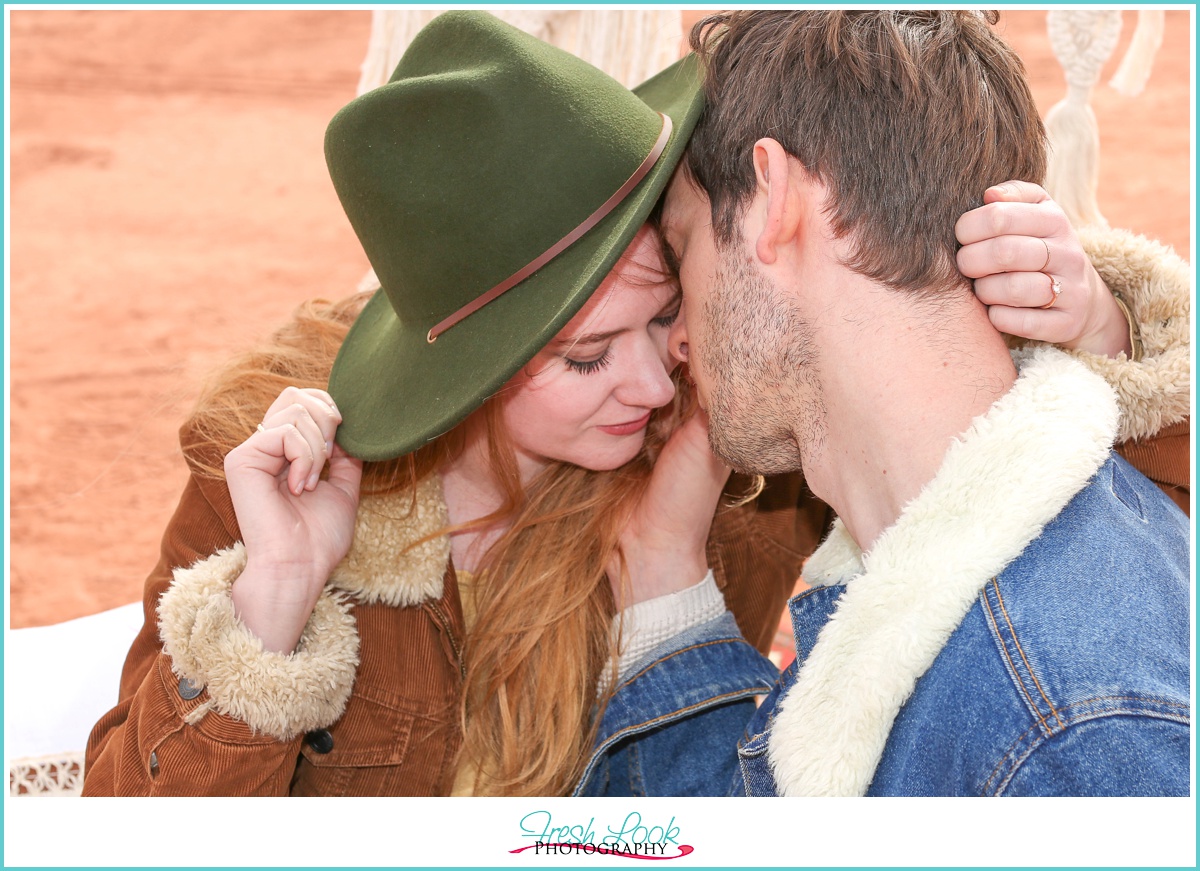 romantic desert engagement photos