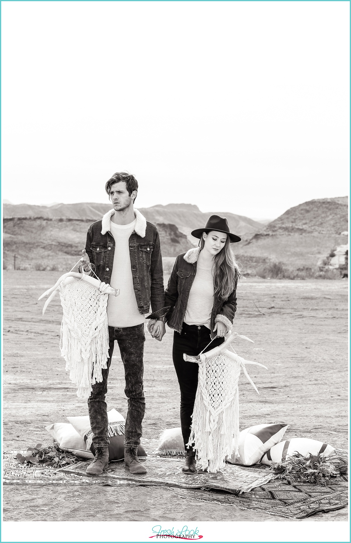 Hipster Desert Engagement Photos